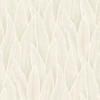   Trópusi levélmintás design tapéta – elegáns botanikus faldekoráció modern enteriőrökbe , krém színben