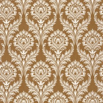 Mézbarna  színű damaszt mintás tapéta 