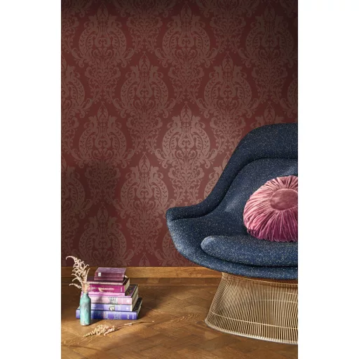 Bordó-arany modern artdeco tapéta – Elegáns klasszikus minta