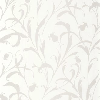   Fehér gyöngyház színű indás tapéta – Elegáns art deco luxus mintázat