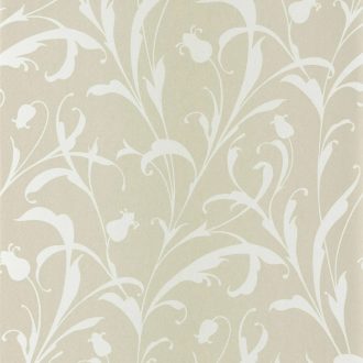   Pezsgő színű alapon drapp színű indás tapéta – Elegáns art deco luxus mintázat