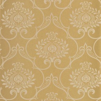    Arany színű damaszt mintás tapéta – Elegáns klasszikus faldekor