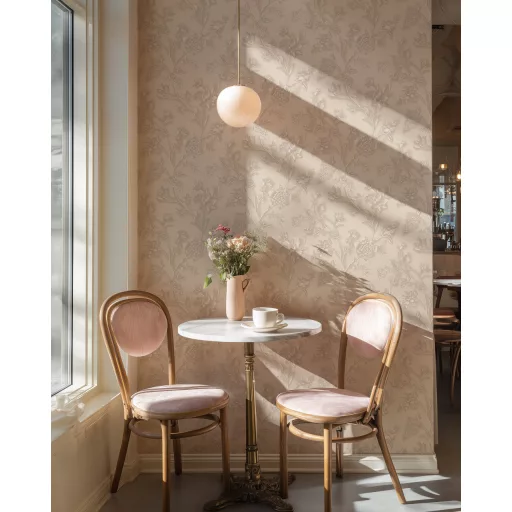 Elegáns virágmintás tapéta beige-arany  árnyalatban 10x0,53m