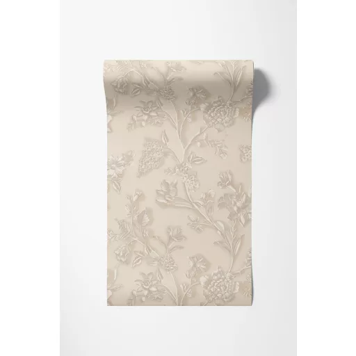 Elegáns virágmintás tapéta beige-arany  árnyalatban 10x0,53m