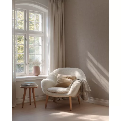 Világos  beige árnyalatú, strukturált textilhatású tapéta 10x0,53m
