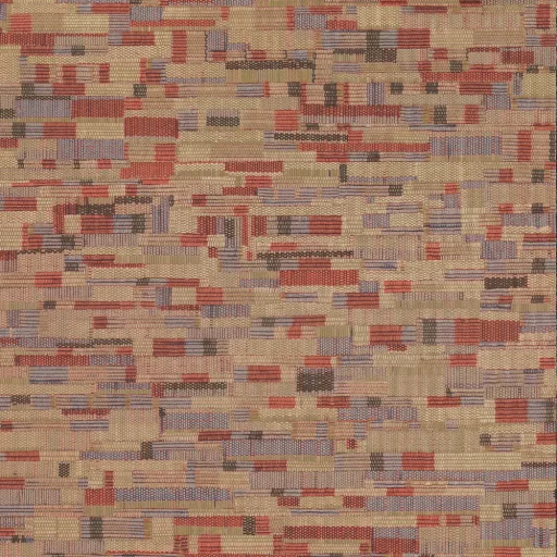 Modern geometrikus tapéta textilhatással – bézs, terrakotta és kék árnyalatok