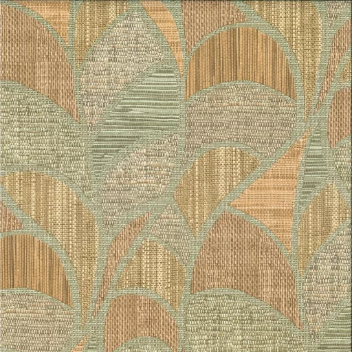 Art deco geometrikus tapéta – zsályazöld, karamell és bézs színben