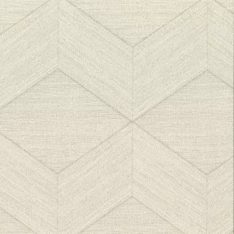   Világos bézs geometrikus tapéta elegáns textilhatású mintával