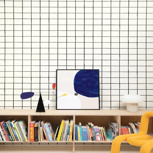 Modern rács mintás tapéta – skandináv minimalista design tapéta