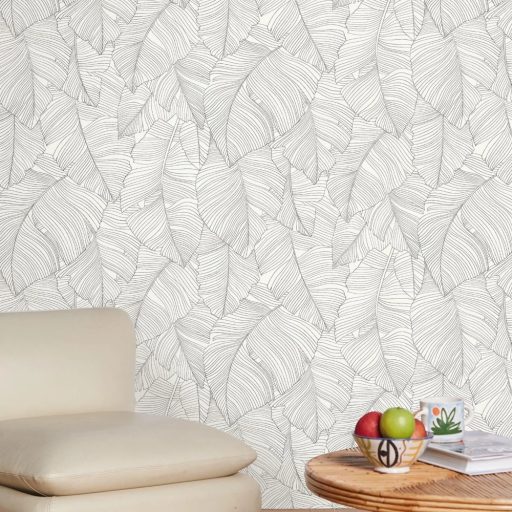 Modern levél mintás tapéta – elegáns grafikus design tapéta 