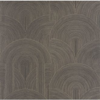   Art Deco geometrikus mintás tapéta – modern design tapéta pasztell barna  színben  , arany kontúrral 