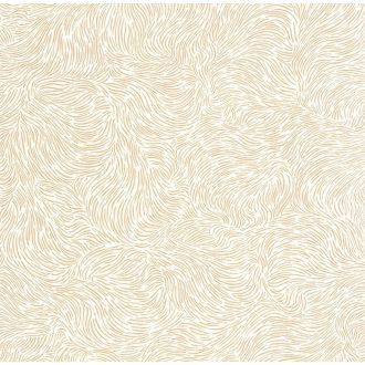   Modern absztrakt mintás tapéta – hullámzó grafikus design tapéta , krém-arany színben