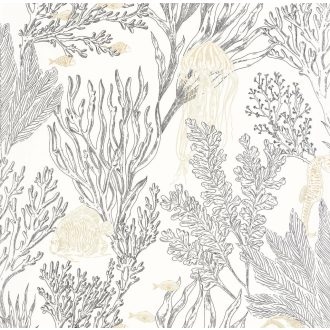   Tengeri mintás design tapéta – korall, hal és medúza motívumos dekor tapéta