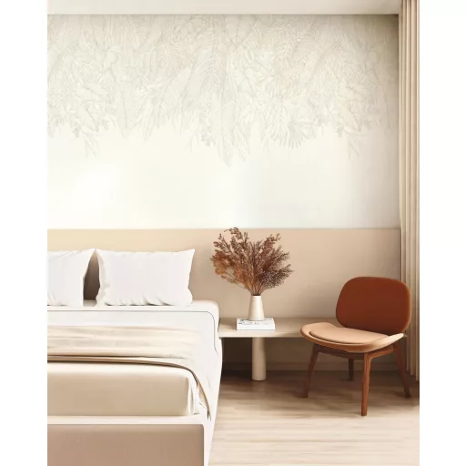 Trópusi leveles tapéta – elegáns pálmalevél mintás dekor falpanel modern enteriőrbe 3mx2.8m