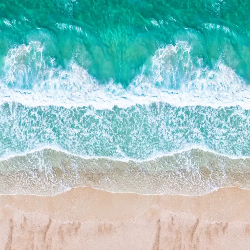 Látványos tengerpart mintás poszter tapéta türkiz és aqua árnyalattal  1,59x 2,70m