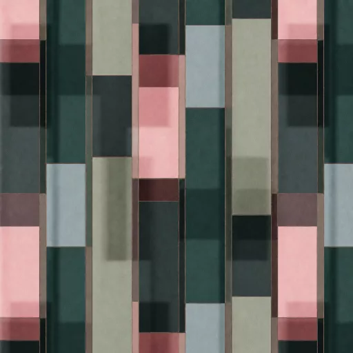 Modern, geometrikus posztertapéta karakteres, elegáns színvilággal. 2,12x 2,70m