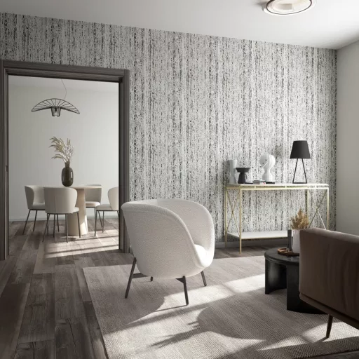 Természetes kő hatású design tapéta – modern falburkolat nappaliba, hálószobába és elegáns enteriőrökbe szürke -fekete színben