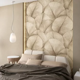   Nagyléptékű - látványos  ginkgo levélmintás posztertapéta. 2,12x 2,70m