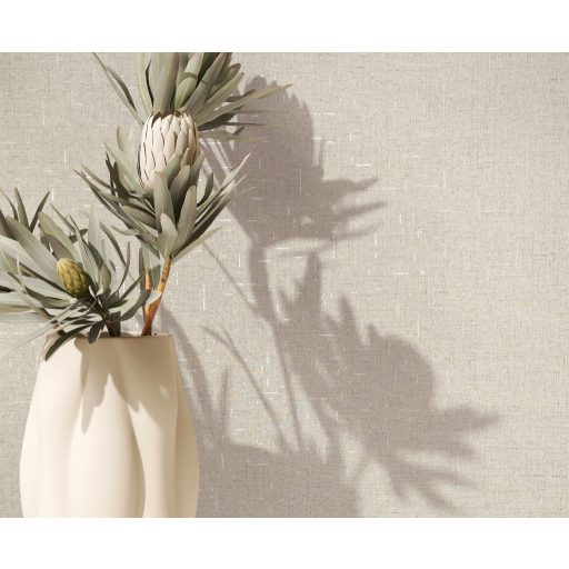 Krém színű szövethatású tapéta – elegáns textil hatású faldekoráció