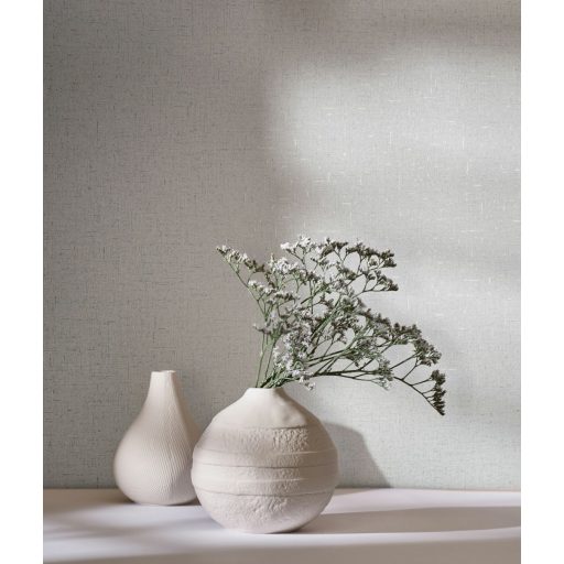 Törtfehér szövethatású tapéta – világos textil hatású faldekoráció