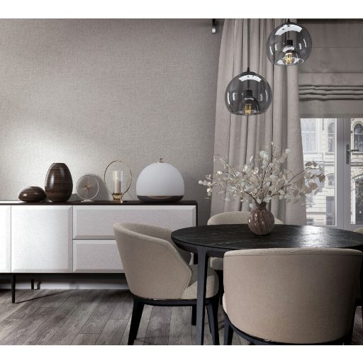 Világos greige szövethatású tapéta – elegáns textil hatású faldekoráció