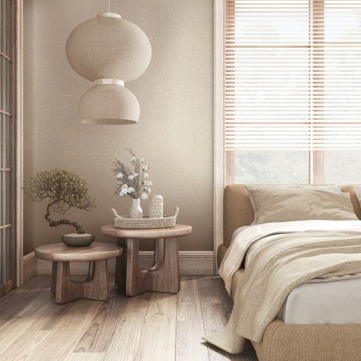 Krém szövethatású tapéta – világos, elegáns textil hatású faldekoráció