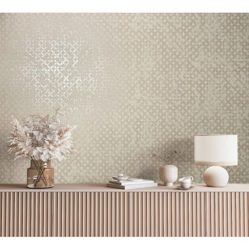 Bézs mintás tapéta finom geometrikus motívummal – elegáns faldekoráció