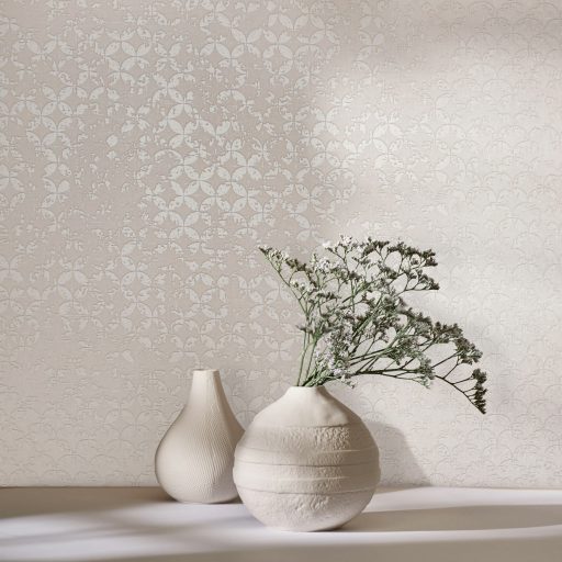 Világos dombor mintás tapéta drapp alapon – prémium geometrikus faldekoráció