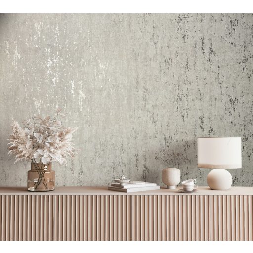 Világos betonhatású tapéta – modern, vakolat textúrájú falburkolat