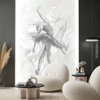   Művészi dekor tapéta balerina motívummal – festményszerű falpanel design 212x270cm