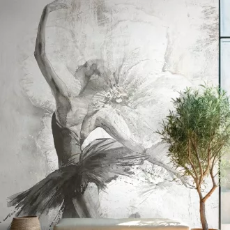   Művészi dekor tapéta balerina motívummal – festményszerű falpanel design 212x270cm