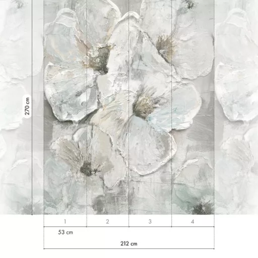 Prémium virág mintás poszter tapéta – nagyméretű dekor panel modern enteriőrbe 212x270cm