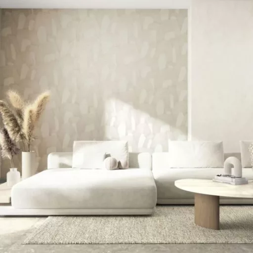 Elegáns, íves mintázatú tapéta finom textúrával, beige  tónussal