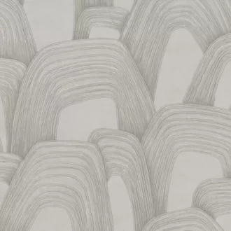   Elegáns, íves mintázatú tapéta finom textúrával, szürkés beige tónussal
