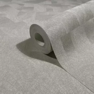   Modern középszürke geometrikus tapéta – elegáns strukturált falfelülettel
