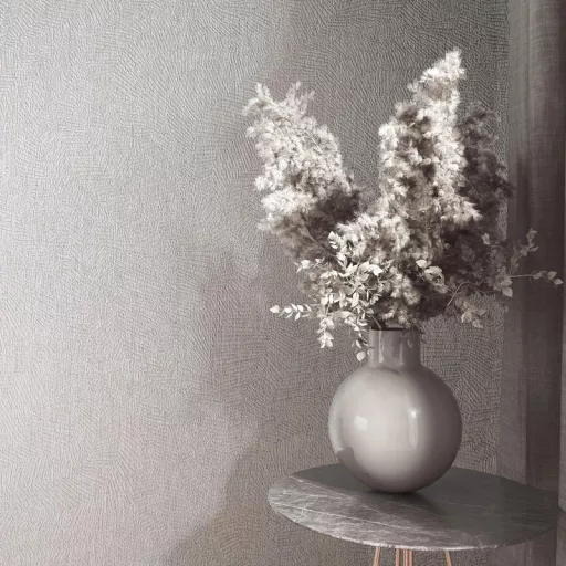 Modern galambszürke színű   tapéta finom geometrikus és strukturált mintával