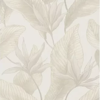   Letisztult, nagy levélmintás tapéta finom textúrával krém,beige kombinációval
