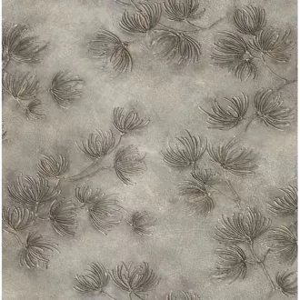   Elegáns, finoman strukturált felületű tapéta szürke leveles mintával