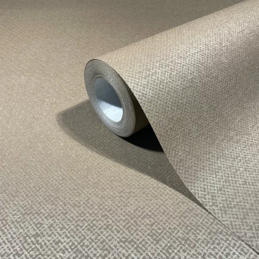 Elegáns, textilhatású tapéta finom mintázattal, beige árnyalatban 10x0.7m