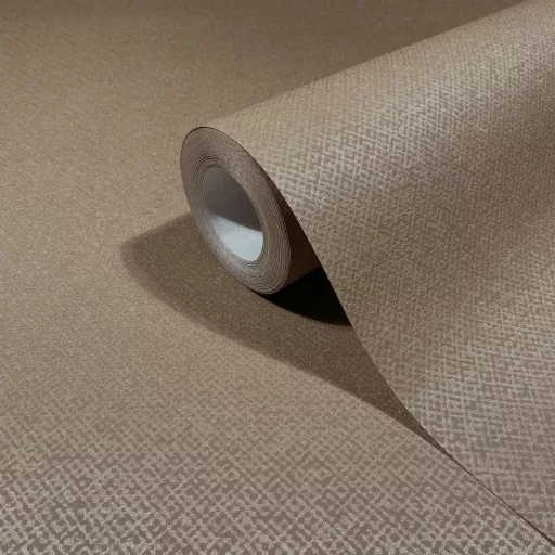 Elegáns, textilhatású tapéta finom mintázattal, barna árnyalatban 10x0.7m