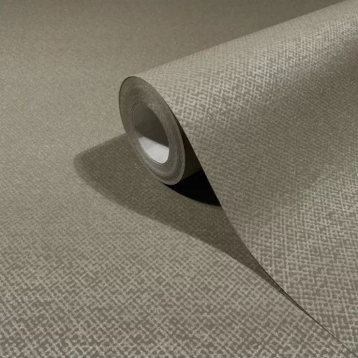 Elegáns, textilhatású tapéta finom mintázattal, szürke árnyalatban 10x0.7m