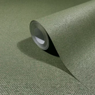  Elegáns, textilhatású tapéta finom mintázattal, zöld árnyalatban 10x0.7m