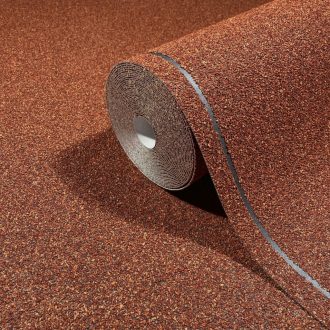   Különleges, természetes apró parafaszemcsés tapéta , agyagos textúrával vöröses színben 10m x 0,70m