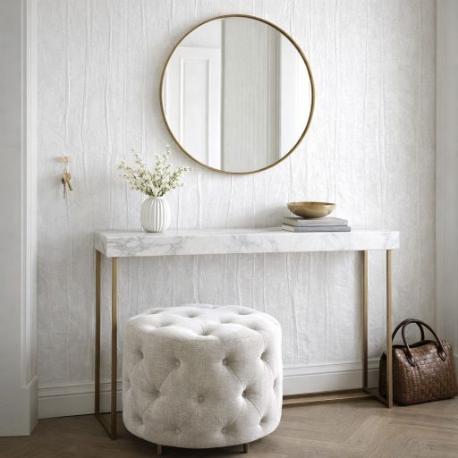 Exkluzív megjelenésű design tapéta különleges gyűrt felületi struktúrával hófehér árnyalatban 10m x 0,70m