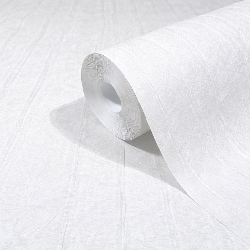Exkluzív megjelenésű design tapéta különleges gyűrt felületi struktúrával hófehér árnyalatban 10m x 0,70m