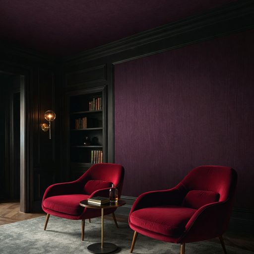 Exkluzív megjelenésű design tapéta különleges gyűrt felületi struktúrával mélybordó árnyalatban 10m x 0,70m