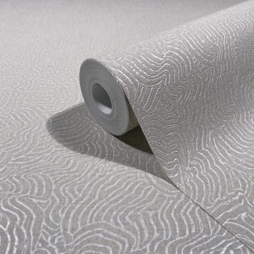 Prémium organikus hullámmintás design tapéta – dombornyomott felületi struktúrával fehér színben 10m x 0,70m