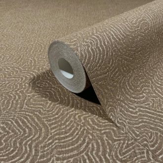   Prémium organikus hullámmintás design tapéta – dombornyomott felületi struktúrával vörösesbarna színben 10m x 0,70m