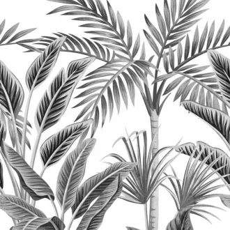   Trópusi pálmalevél mintás design tapéta – modern botanikus faldekoráció 