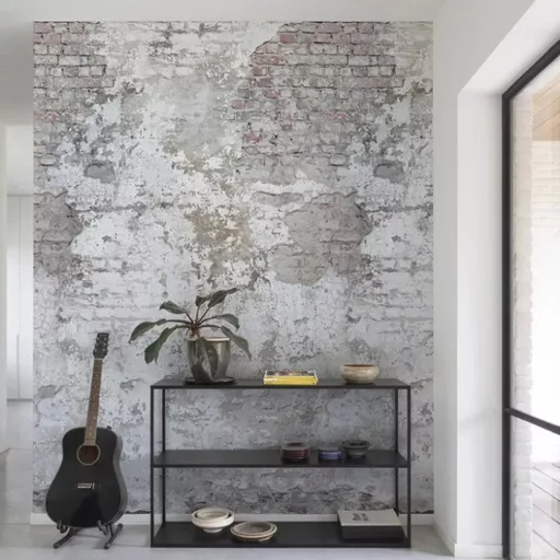 Loft stílusú beton és téglafal mintás tapéta – ipari faldekoráció modern enteriőrbe